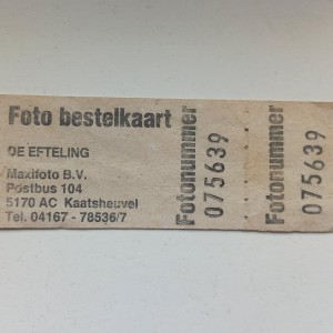 Fotobestelkaart jaren 80